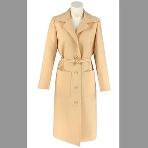 Vintage Nouvelle Boutique by HUBERT de GIVENCHY Size M Cream Twill Belted Coat